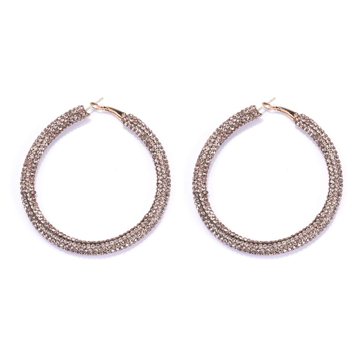 Champagne Cubic Zirconia & 18K Gold-Plated Hoop Earrings