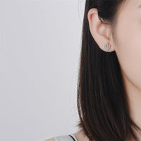 Cubic Zirconia & Silver-Plated Cactus Stud Earrings