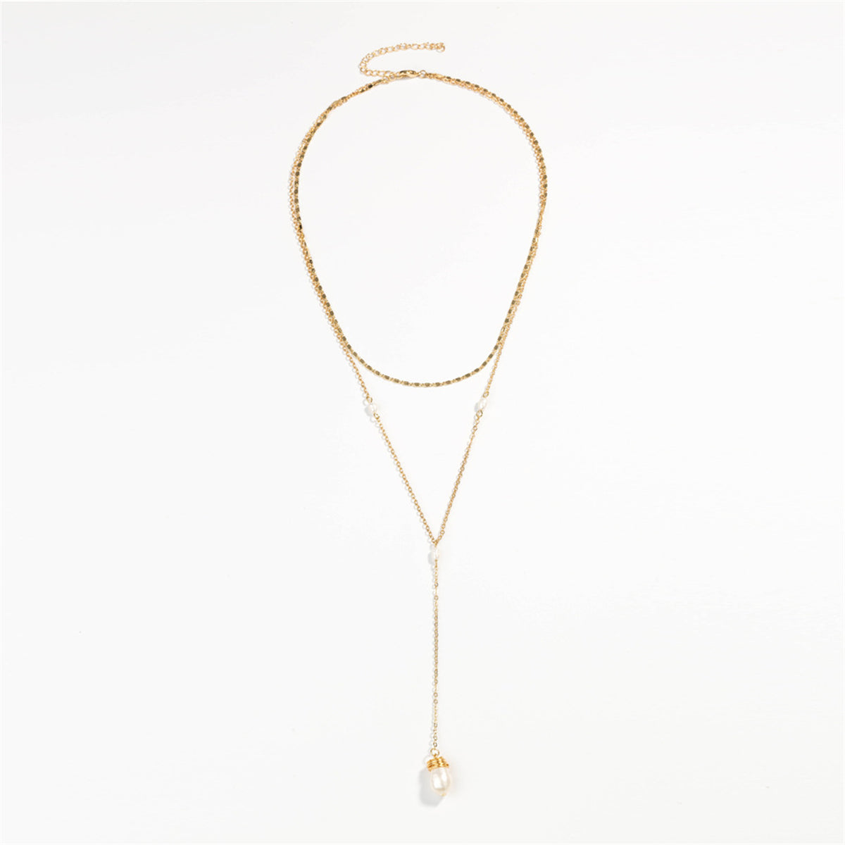 Pearl & 18K Gold-Plated Drop Pendant Necklace