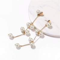 Pearl & Goldtone Drop Earrings