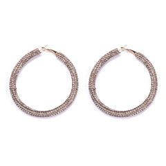 Champagne Cubic Zirconia & 18K Gold-Plated Hoop Earrings