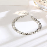 Silver-Plated Figaro Chain Anklet