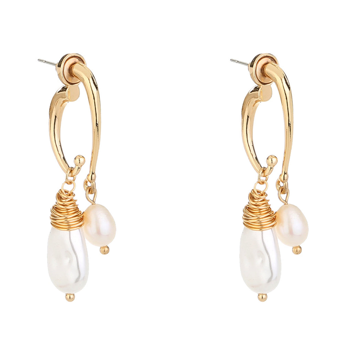 Pearl & 18K Gold-Plated Ear Jackets