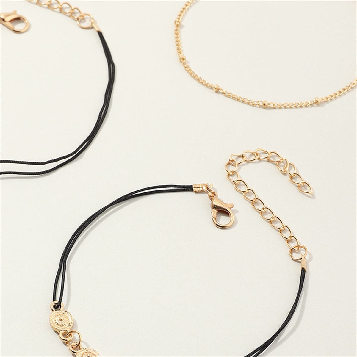 Moonstone & Vibre Tassel Anklet Set