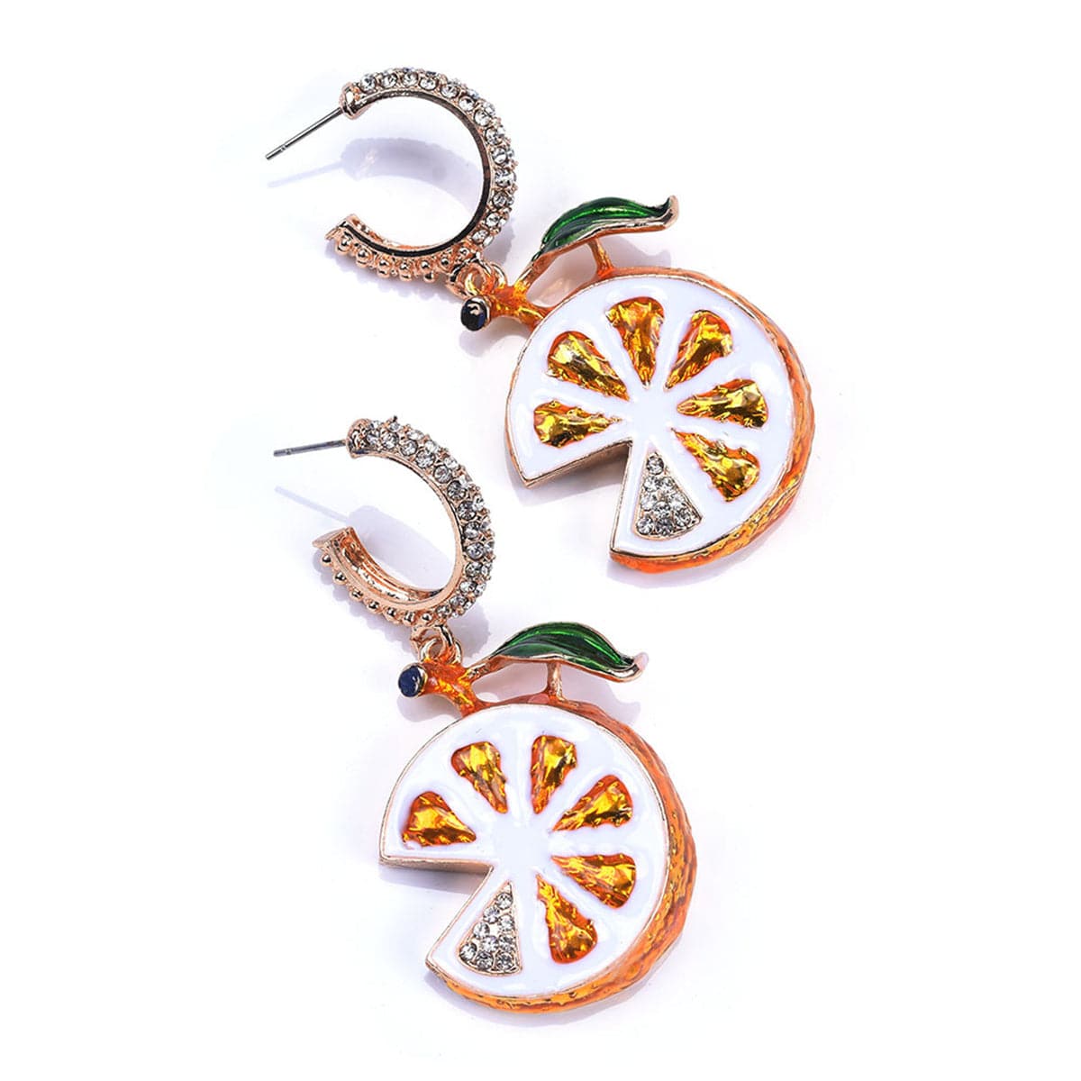 Yellow Crystal & Cubic Zirconia Lemon Huggie Earrings