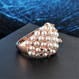 cubic zirconia & Imitation Pearl Promise Ring - streetregion
