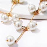 Pearl & Goldtone Drop Earrings