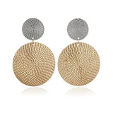 18k Gold-Plated & Silver Plated Woven Disk Drop Earrings