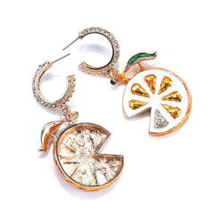 Yellow Crystal & Cubic Zirconia Lemon Huggie Earrings