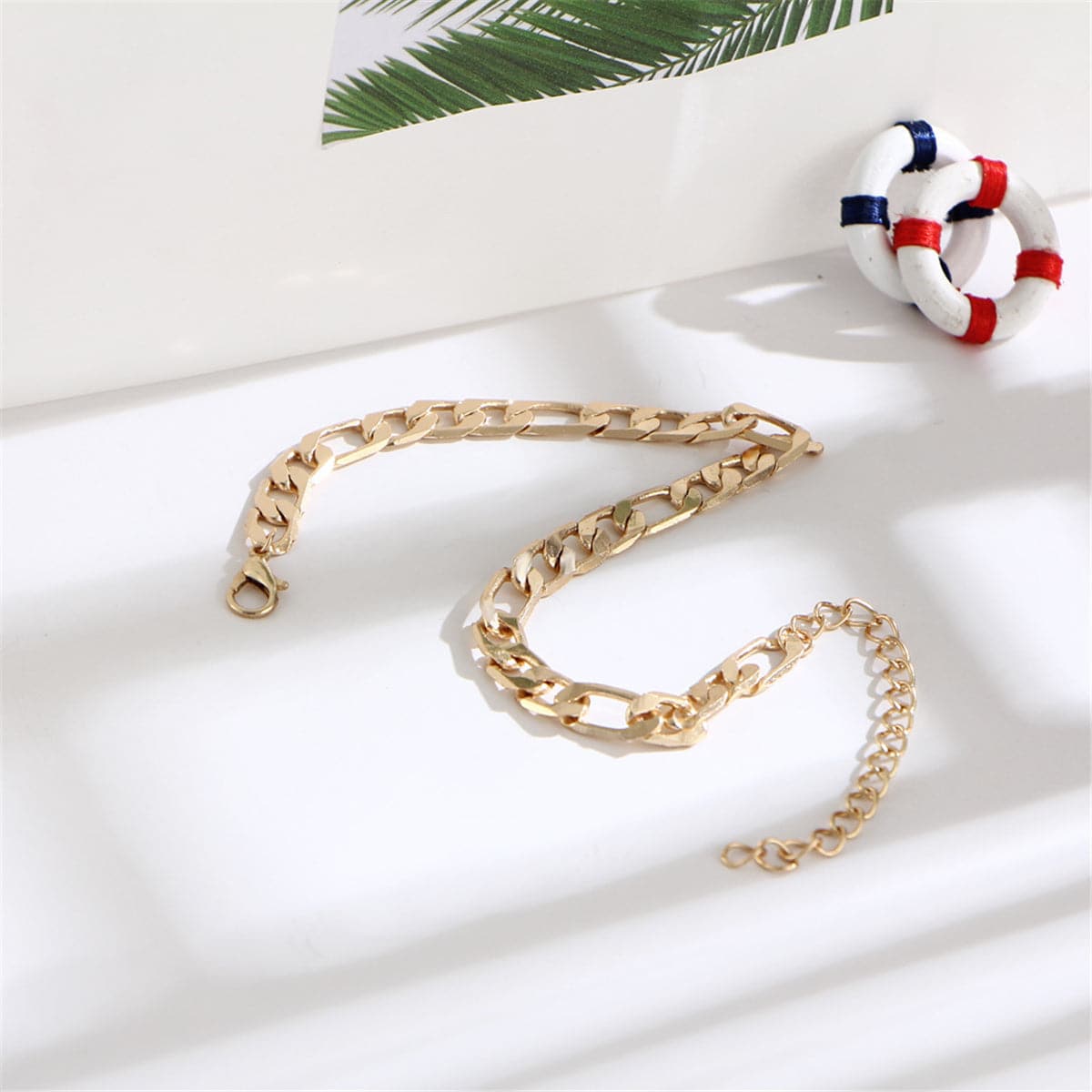 18K Gold-Plated Figaro Anklet