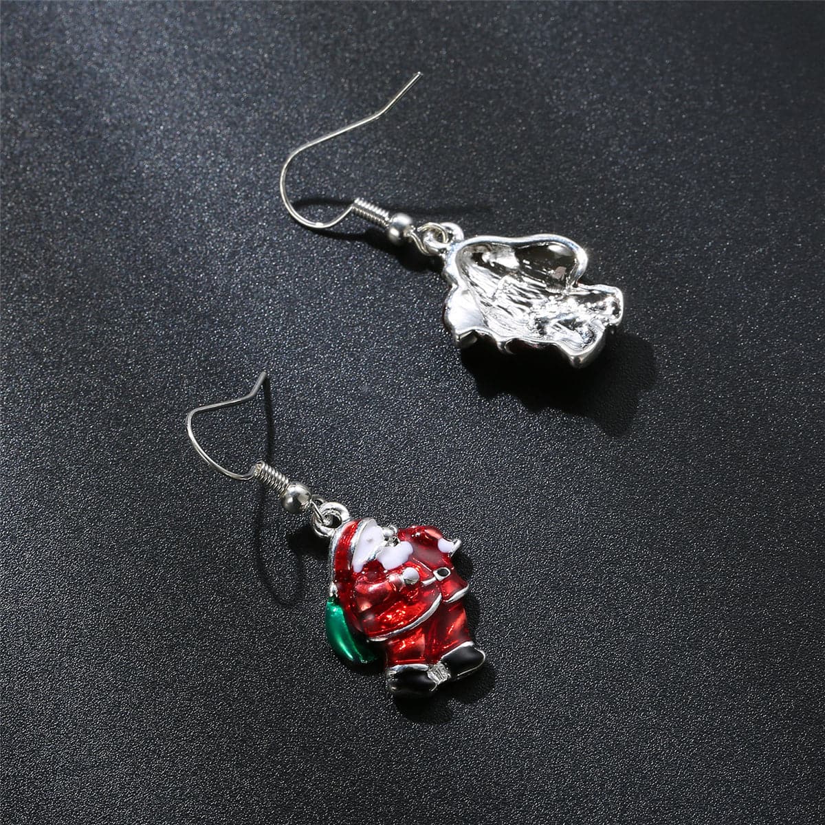 Silver-Plated Santa Claus Drop Earrings