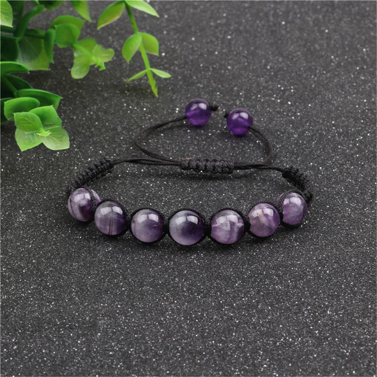 Amethyst & Lapis Beaded Stretch Bracelet