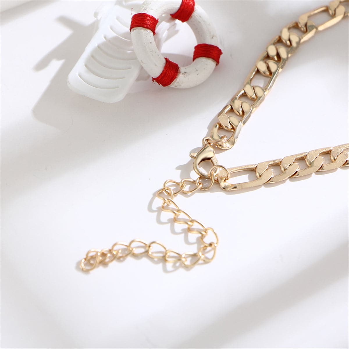 18K Gold-Plated Figaro Anklet