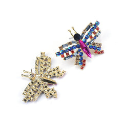 Blue Crystal & Cubic Zirconia Butterfly Stud Earrings