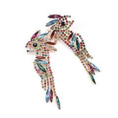 Rainbow Marquise Crystal & Cubic Zirconia Parrot Drop Earrings