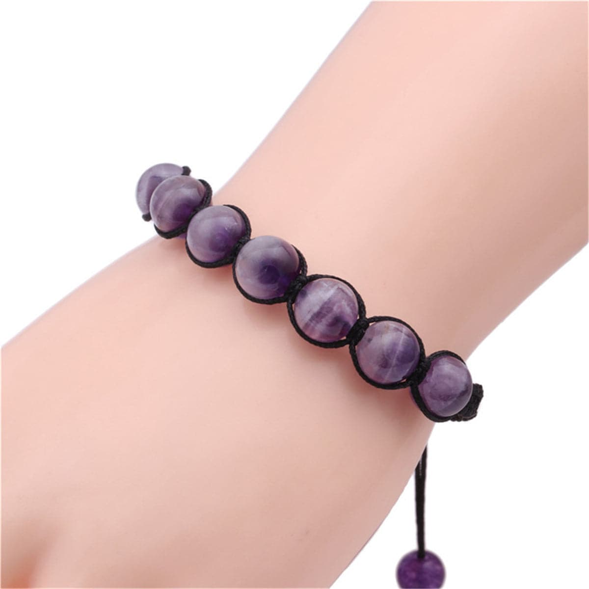 Amethyst & Lapis Beaded Stretch Bracelet