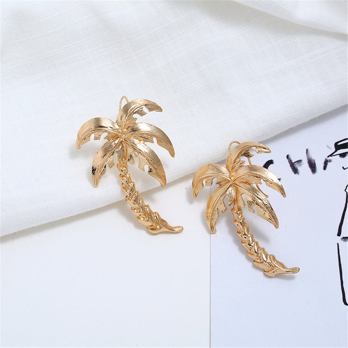 18K Gold-Plated Coconut Tree Drop Earrings