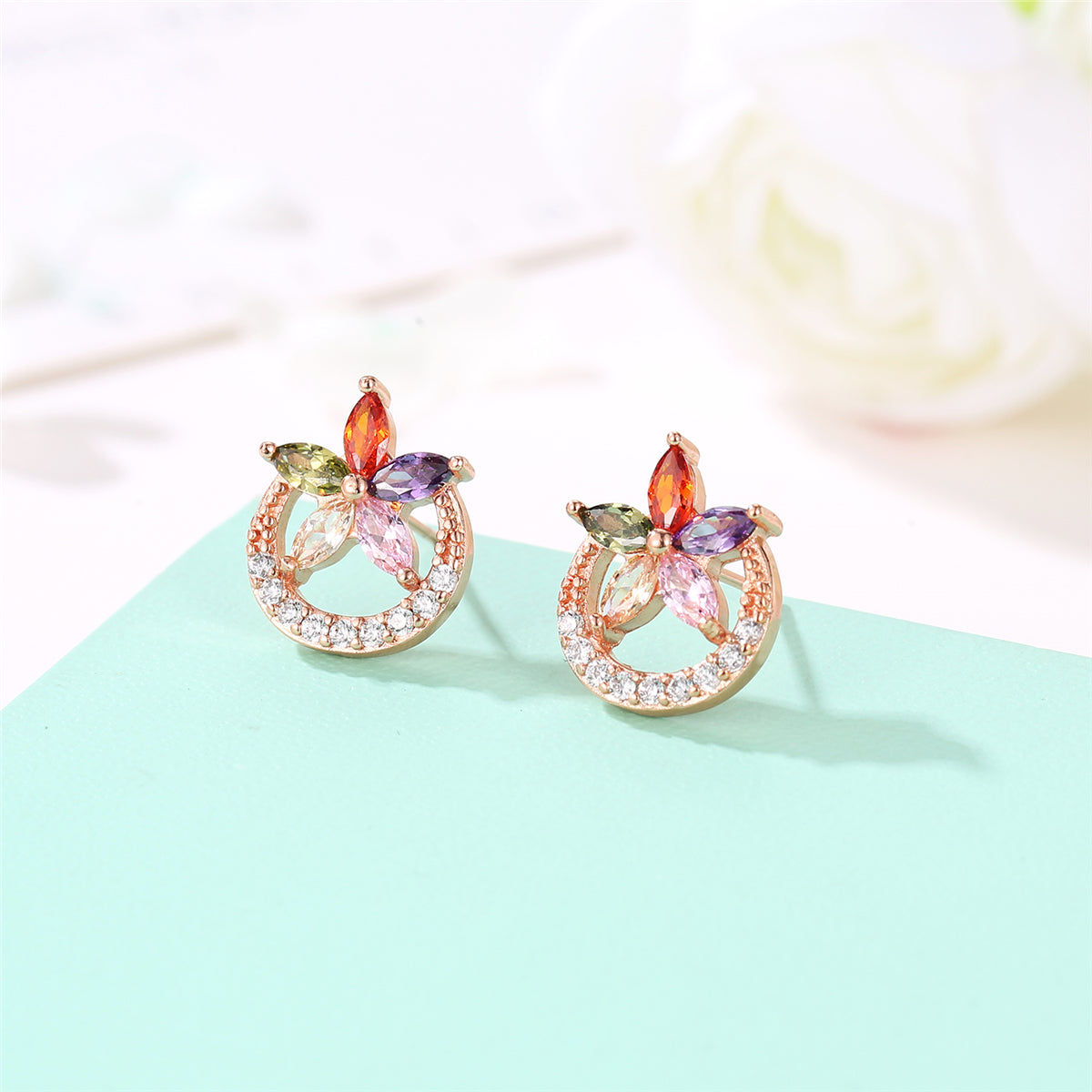 Crystal & Cubic Zirconia Celestial Stud Earrings