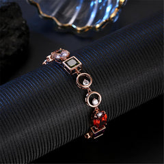 Crystal & Cubic Zirconia Geometric Station Bracelet