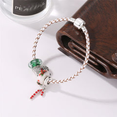 Red & Silver-Plated Holiday Charm Bracelet