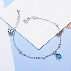 Blue Crystal & Rhodium-Plated Star Bracelet - streetregion