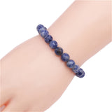 Simulated Blue-Vein Stone Stretch Bracelet