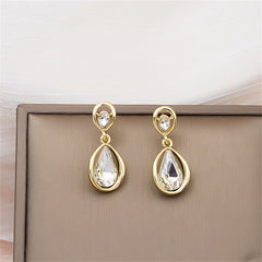 Crystal & 18K Gold-Plated Drop Earrings