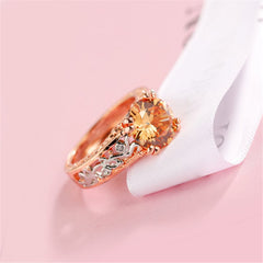Champagne Crystal & Two-Tone Cocktail Ring