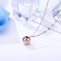 18k Rose Gold-Plated Ball Pendant Necklace - streetregion