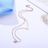 18k Rose Gold-Plated Heart Charm Layer Anklet
