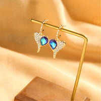 Blue Pear-Cut Crystal & Cubic Zirconia Heart Drop Earrings