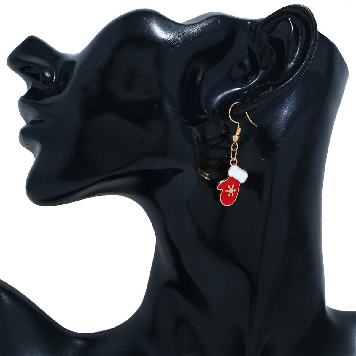 Red & 18K Gold-Plated Mittens Drop Earrings