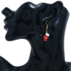 Red & 18K Gold-Plated Mittens Drop Earrings