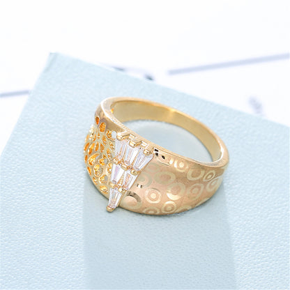 Crystal and Gold-Plated Tower Ring, gold statement rings for women, dainty minimalist design, styled look