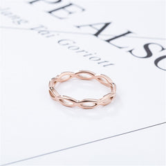 18K Rose Gold-Plated Crossed-Lines Band