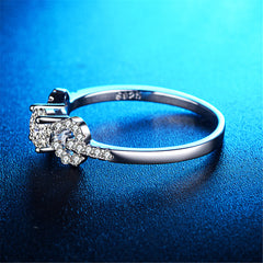 Crystal & Silver-Plated Bow Ring