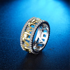Cubic Zirconia & Two-Tone Elephant Ring