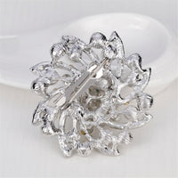 Imitation Pearl & Cubic Zirconia Floral Brooch
