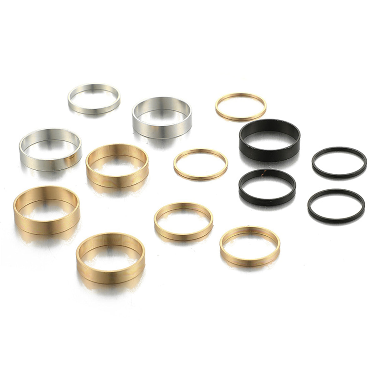 Tri-Tone Band Ring Set