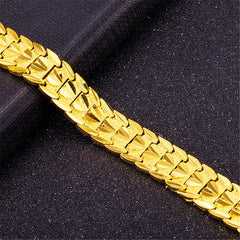 24K Gold-Plated Heart Watch Bracelet