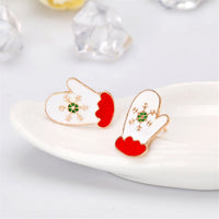 Red & 18k Gold-Plated Mittens Stud Earrings