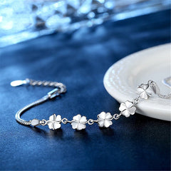 Silver-Plated Clover Bracelet