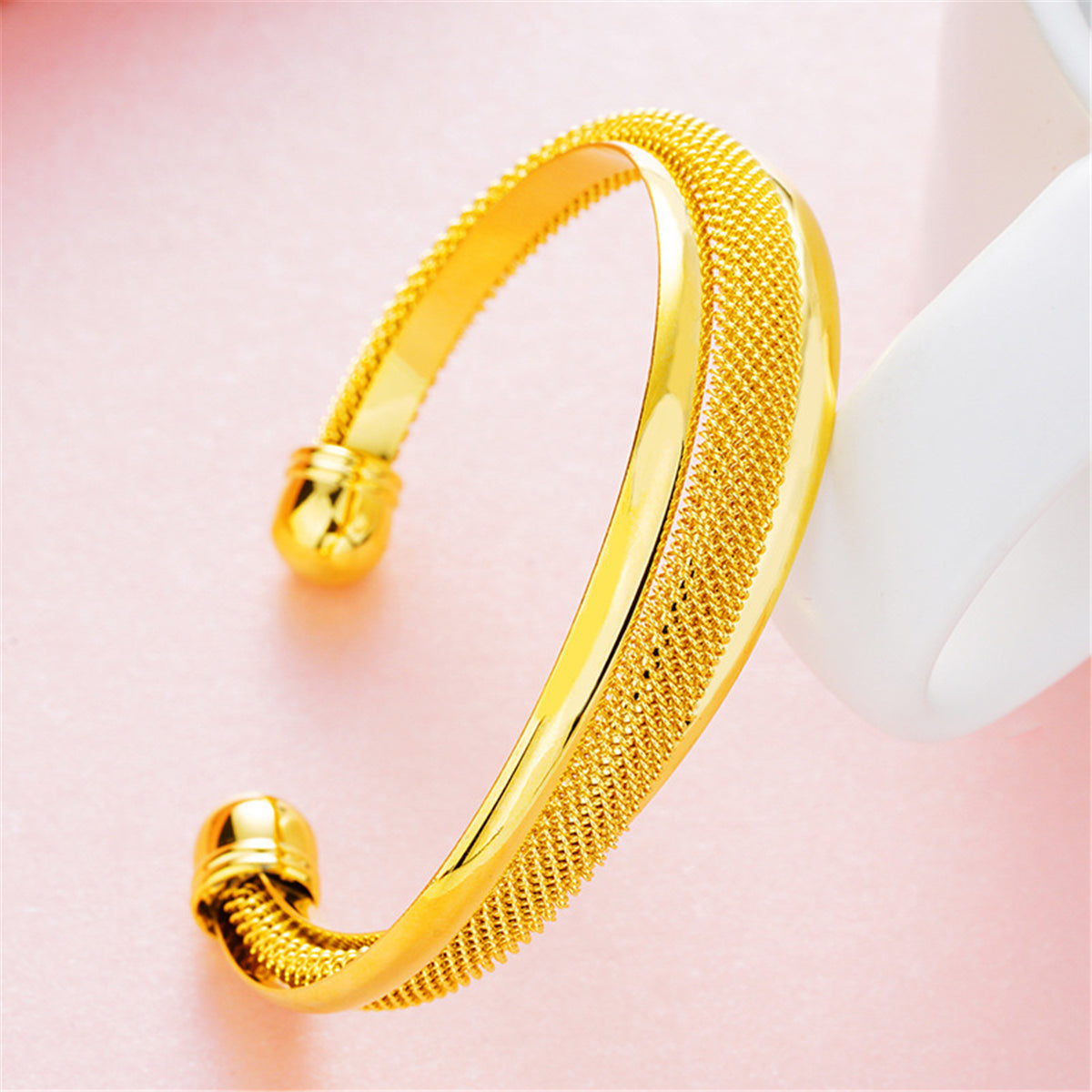 18K Gold-Plated Web Capped Cuff