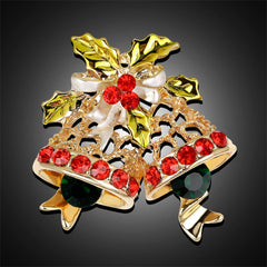 Cubic Zirconia & 18K Gold-Plated Botany Bell Brooch