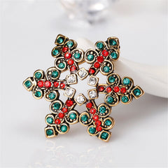Cubic Zirconia & Openwork Snowflake Brooch