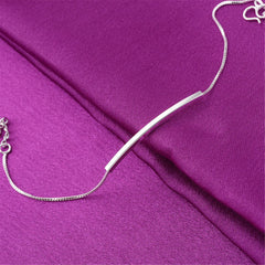 Silver-Plated Curved Bar Anklet