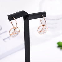 Cubic Zirconia & Rose Gold-Plated Whale Tail Drop Earrings