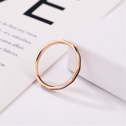 18K Rose Gold-Plated Enamel-Stripe Band Ring, rose gold statement rings for women, everyday style, lifestyle look