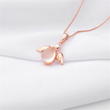 Pink Crystal & 18k Rose Gold-Plated Angel Pendant Necklace