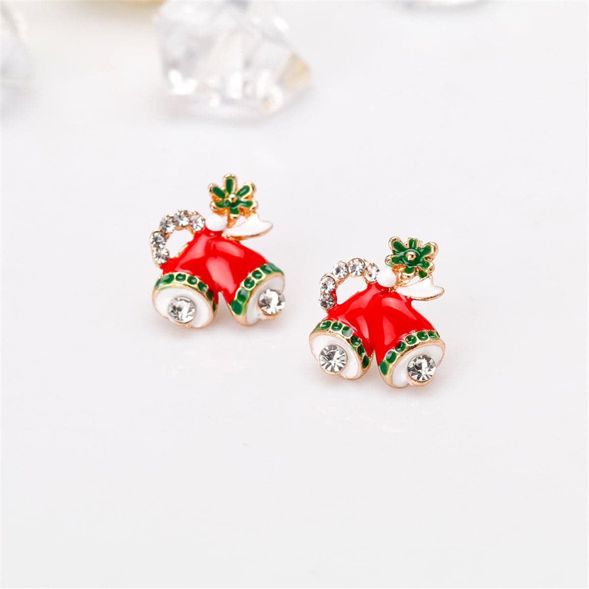 Cubic Zirconia & 18K Gold-Plated Botany Bell Stud Earrings